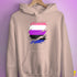 Genderfluid Pride Flag Ripped Reveal Hoodie - Light Pink